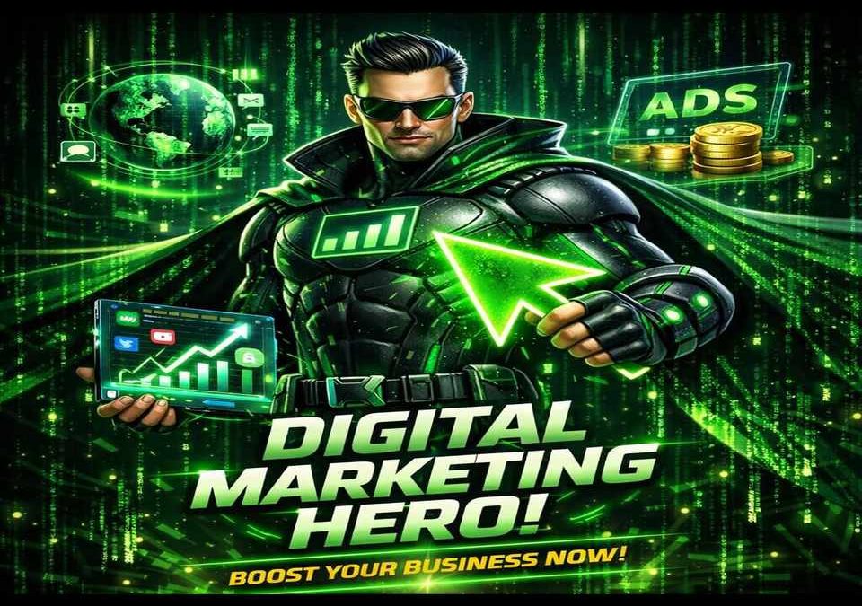 hire digital marketing hero small businesses with matrix background joe marketing