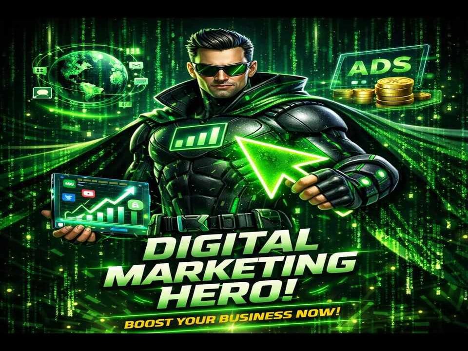 hire digital marketing hero small businesses with matrix background joe marketing